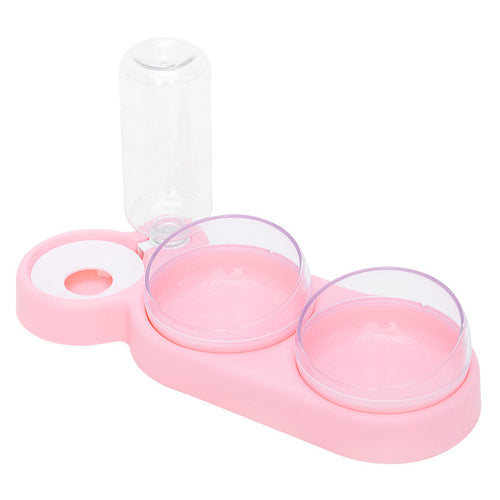 3-in-1 Pet Feeder with Automatic Water Dispenser pink