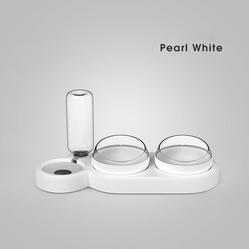 3-in-1 Pet Feeder with Automatic Water Dispenser white 3