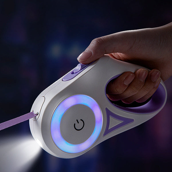 🐾 NightWalk Pro™ – Retractable Light-Up Dog Leash
