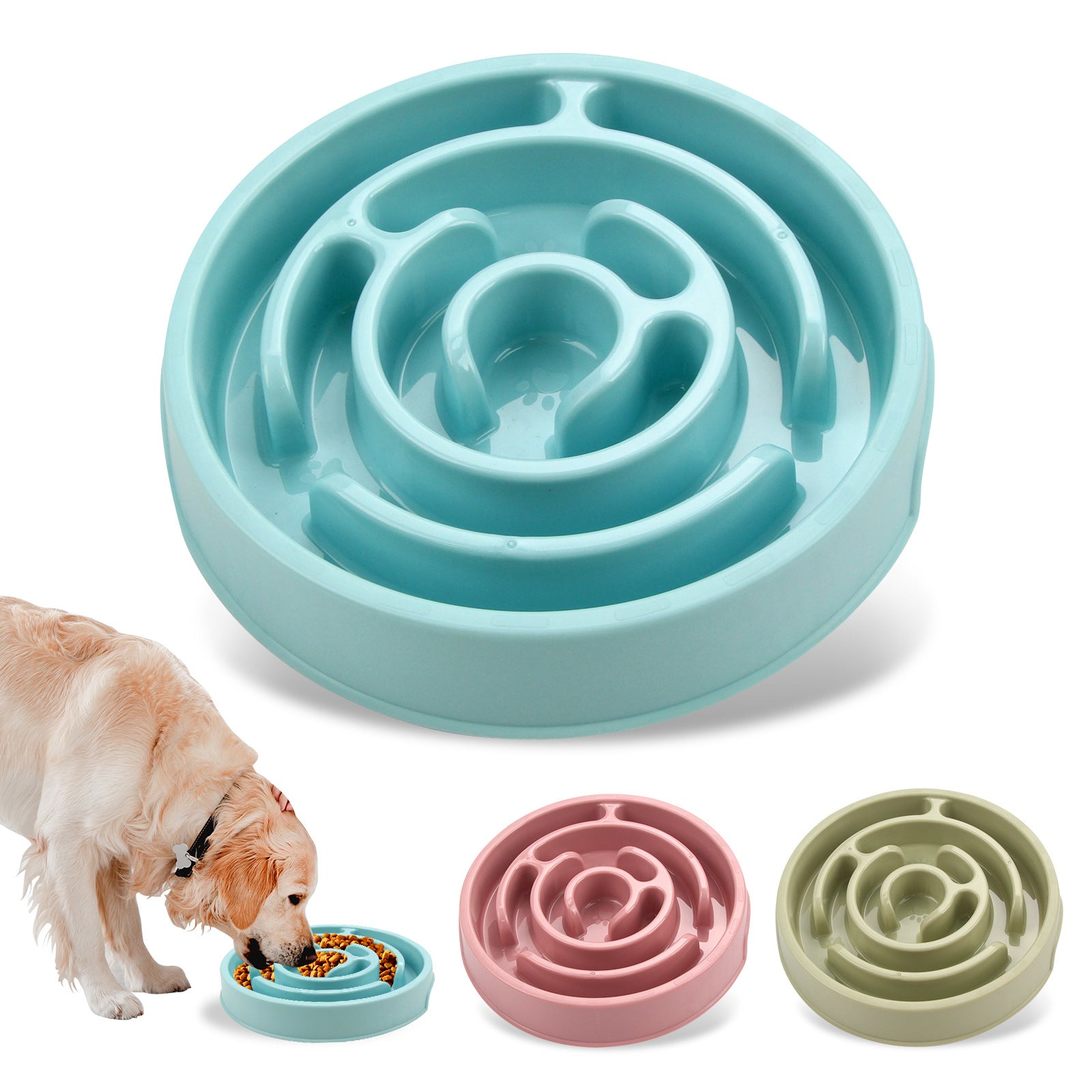  Anti-Choke Slow Feeder Bowl for Dogs & Cats