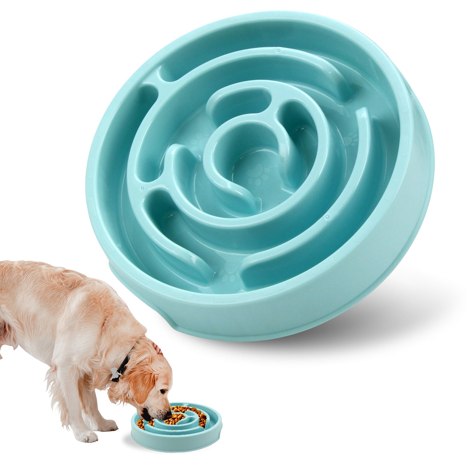  Anti-Choke Slow Feeder Bowl for Dogs & Cats blue