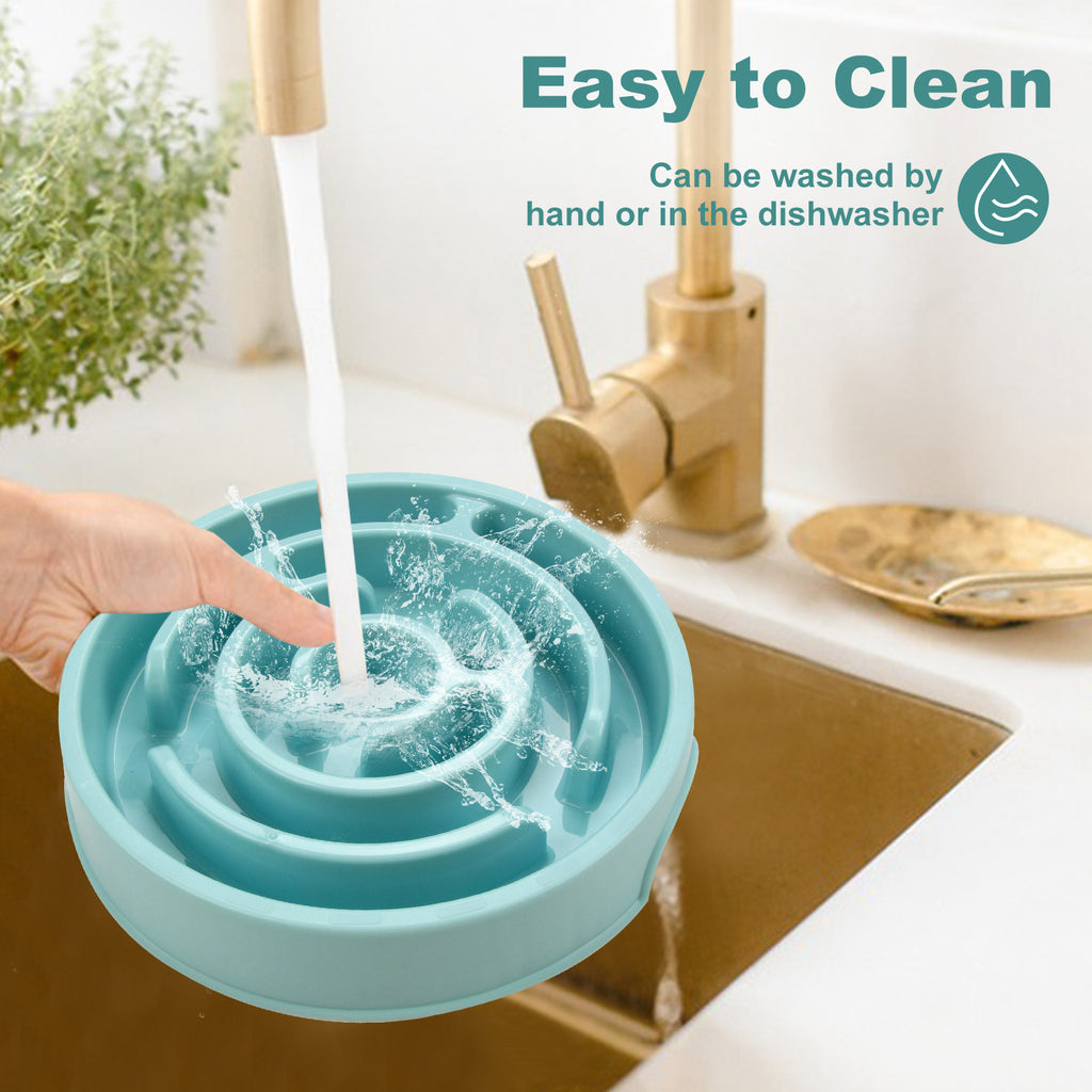  Anti-Choke Slow Feeder Bowl for Dogs & Cats clean