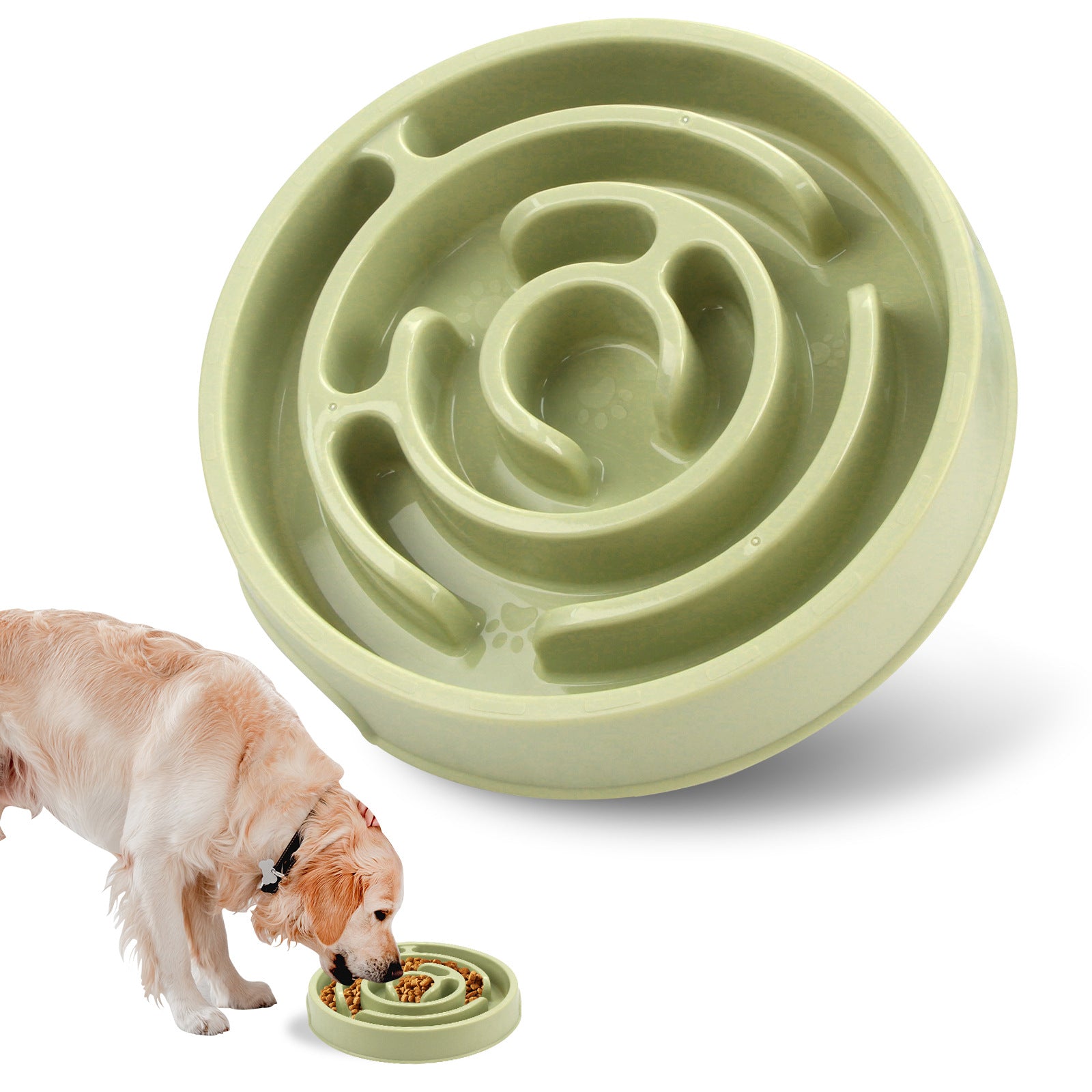  Anti-Choke Slow Feeder Bowl for Dogs & Cats green