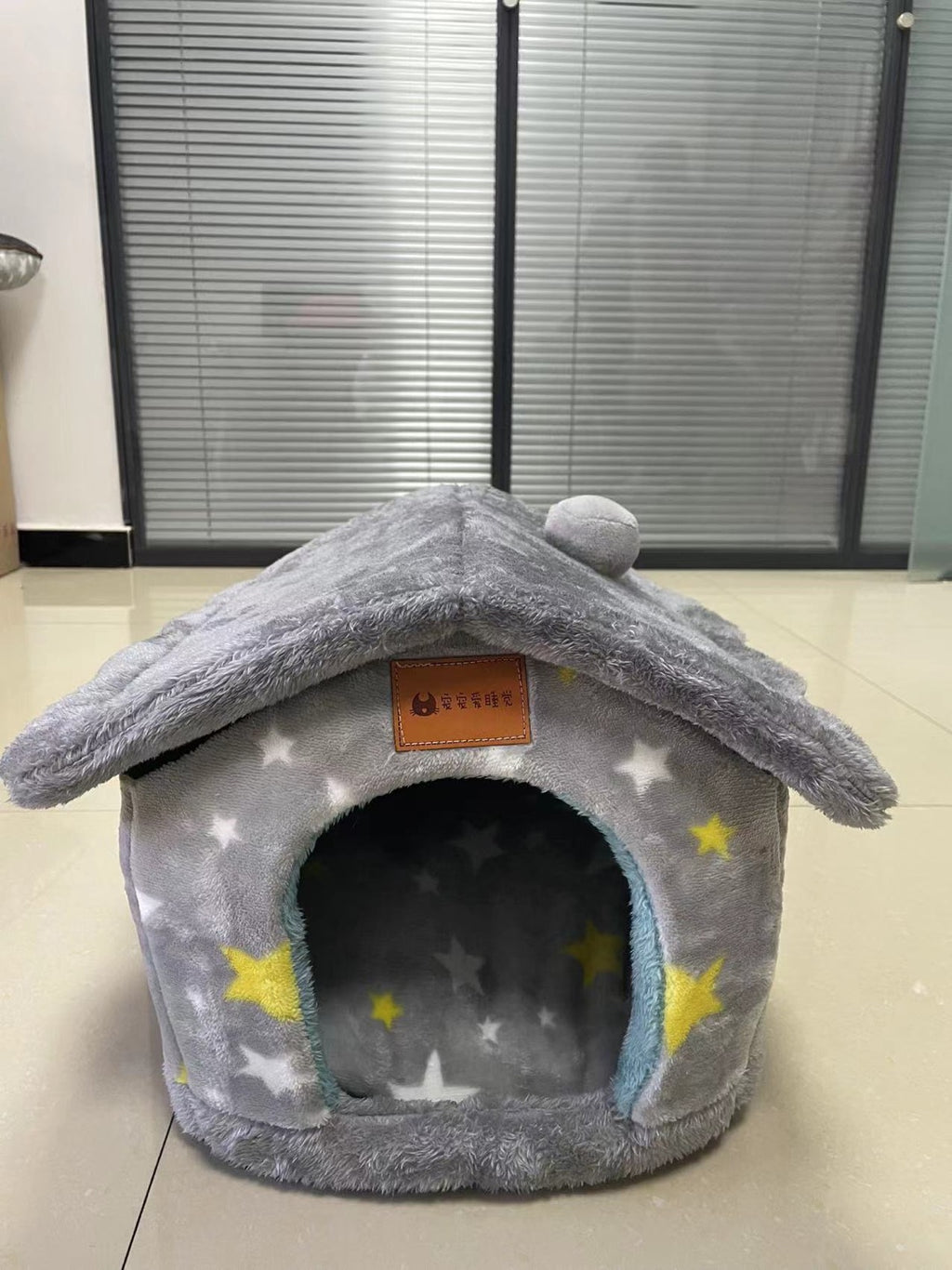 Foldable Plush House-Shaped Pet Bed 6