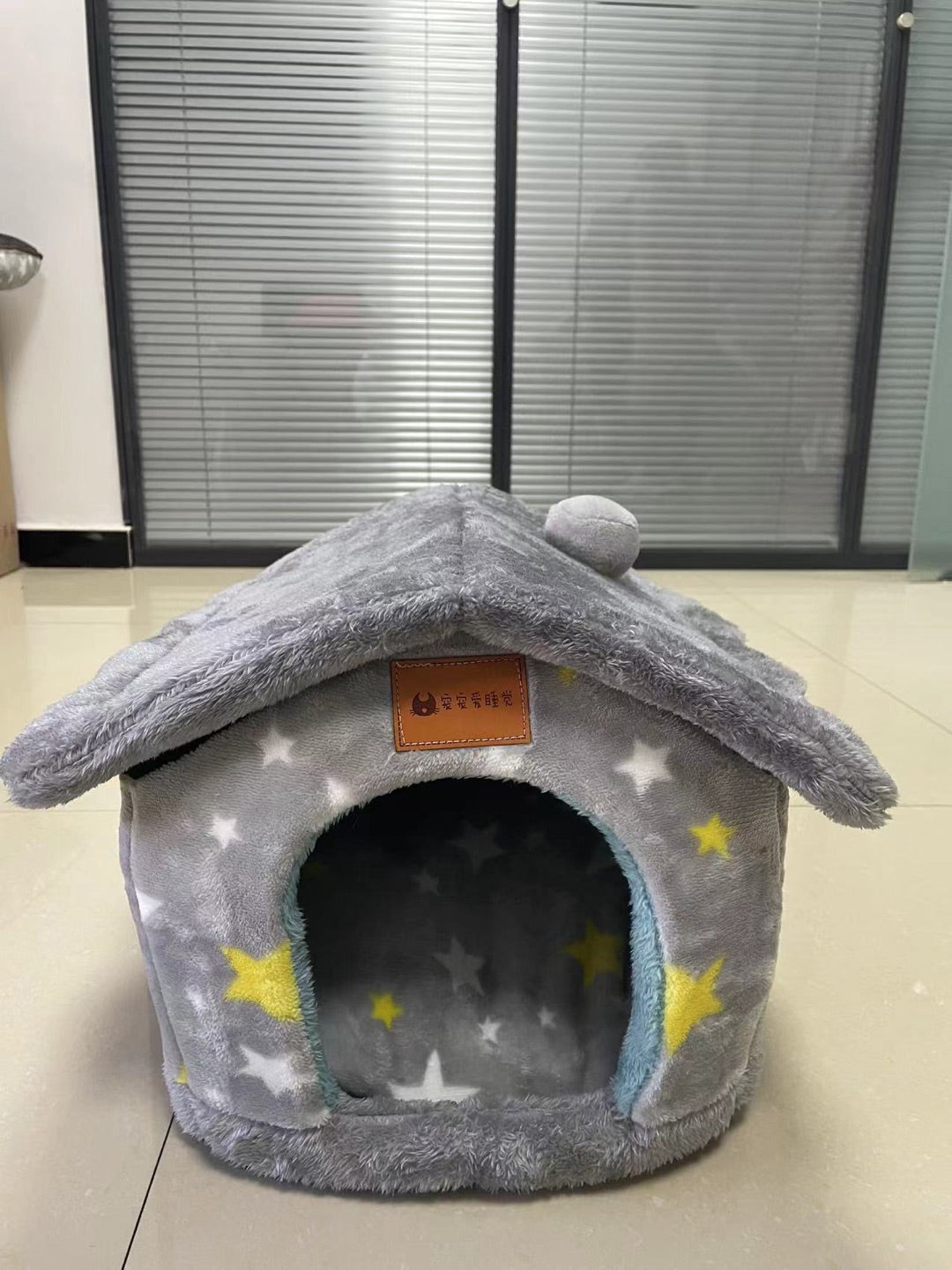 Foldable Plush House-Shaped Pet Bed 6