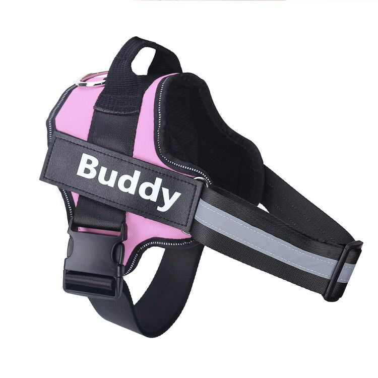 No-Pull Personalized Dog Harness with Custom Name Patch pink 4